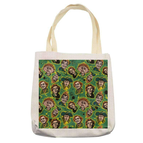 Drop Dead Fred Funny Film Movie Quote Inkblot - The Many Faces Of Drop Dead Fred - printed tote bag by Wallace Elizabeth