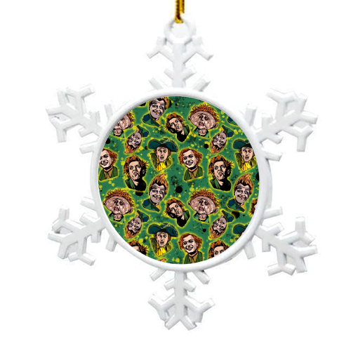 Drop Dead Fred Funny Film Movie Quote Inkblot - The Many Faces Of Drop Dead Fred - snowflake decoration by Wallace Elizabeth