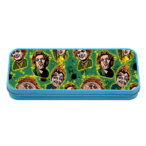 Drop Dead Fred Funny Film Movie Quote Inkblot - The Many Faces Of Drop Dead Fred - tin pencil case by Wallace Elizabeth