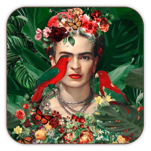 Frida Kahlo - personalised beer coaster by Larissa Grace