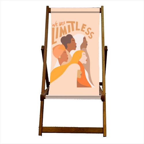 Girl Power - We are Limitless - canvas deck chair by Dominique Vari