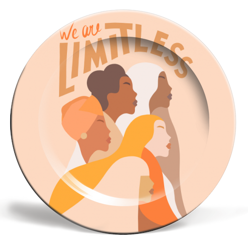 Girl Power - We are Limitless - ceramic dinner plate by Dominique Vari
