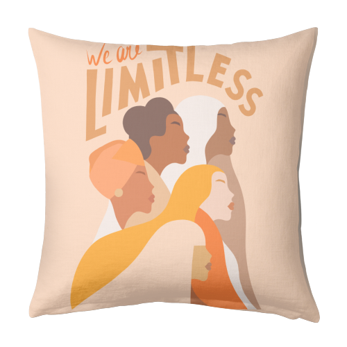 Girl Power - We are Limitless - designed cushion by Dominique Vari