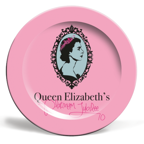 Queen Elizabeth's Platinum Jubilee - ceramic dinner plate by SABI KOZ