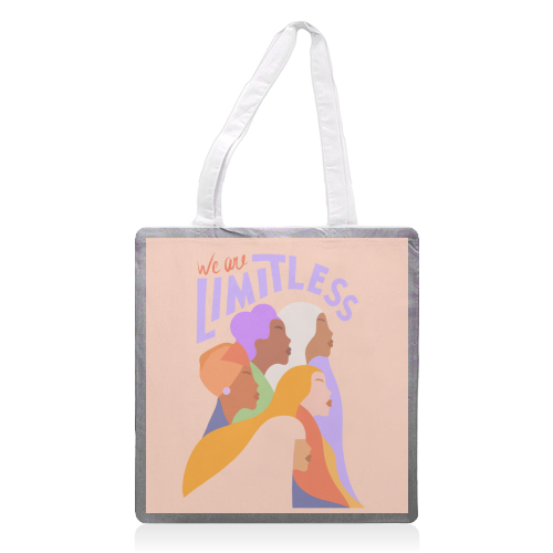 Girl Power Portrait - We are Limitless (colour) - printed tote bag by Dominique Vari