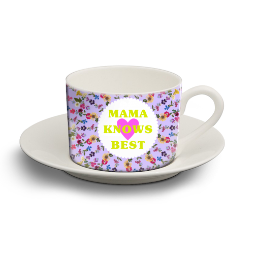 MAMA KNOWS BEST - personalised cup and saucer by PEARL & CLOVER
