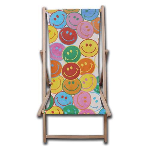 Colorful Smileys - canvas deck chair by Ania Wieclaw