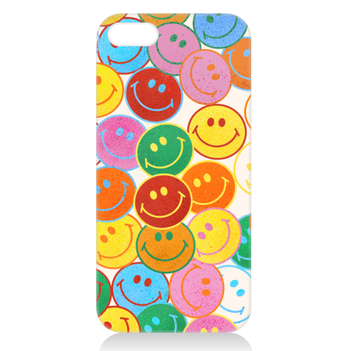 Colorful Smileys - unique phone case by Ania Wieclaw