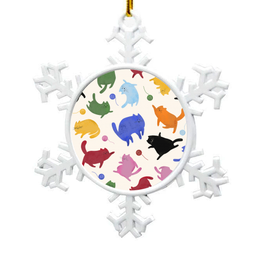Rainbow Kittens - snowflake decoration by Ania Wieclaw
