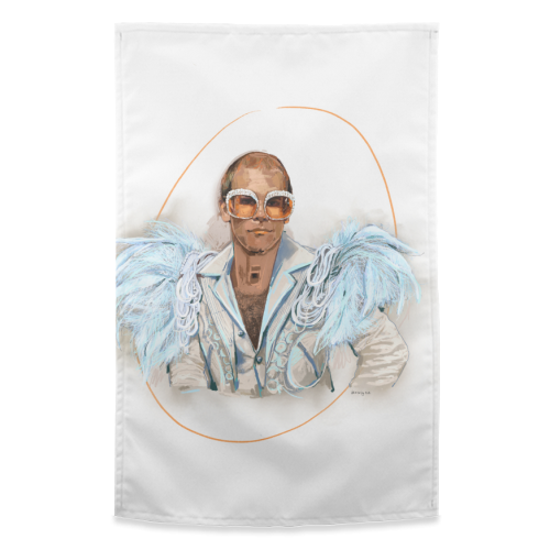 Feather Shoulders - funny tea towel by Beverley Rae