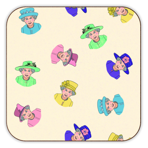 The Queen and Her Hats - personalised beer coaster by Lisa Wardle
