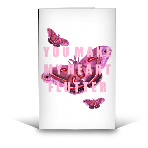 You Make My Heart Flutter - funny greeting card by Eloise Davey