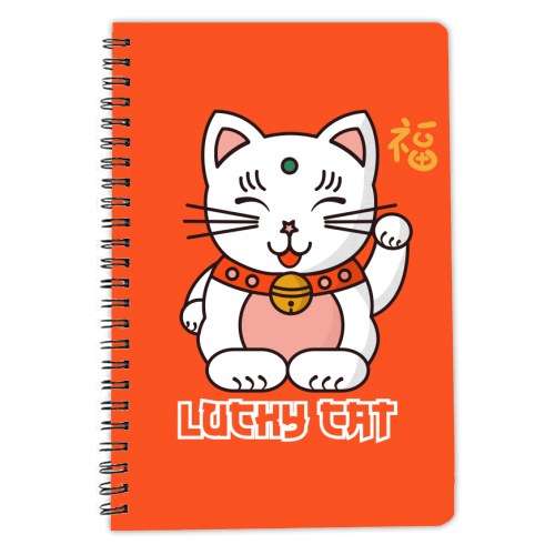 Lucky Cat - personalised A4, A5, A6 notebook by Ania Wieclaw