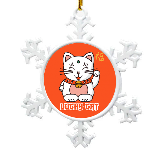 Lucky Cat - snowflake decoration by Ania Wieclaw