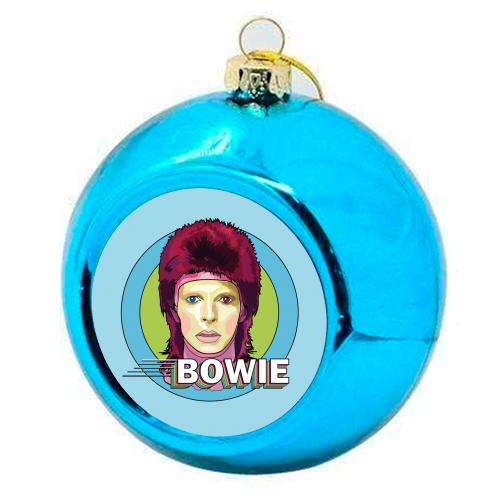 David Bowie Collection - colourful christmas bauble by Catherine Critchley.