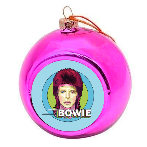 David Bowie Collection - colourful christmas bauble by Catherine Critchley.