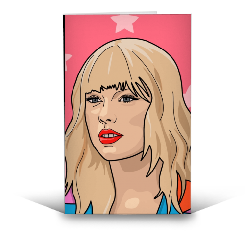 Taylor swift star print - funny greeting card by The Girl Next Draw