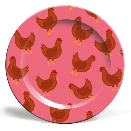 Mother Clucker Print - ceramic dinner plate by Laura Lonsdale