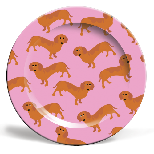 Sausage Fest - ceramic dinner plate by Laura Lonsdale