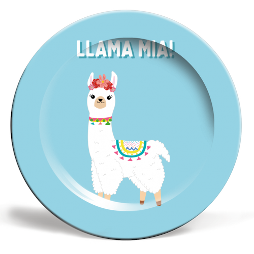 Llama Mia! - ceramic dinner plate by Laura Lonsdale