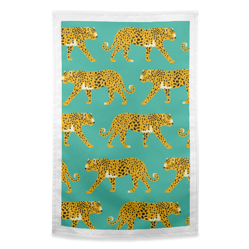 Leopard Love - funny tea towel by Laura Lonsdale