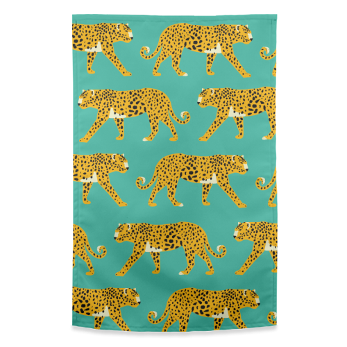 Leopard Love - funny tea towel by Laura Lonsdale