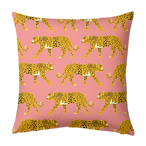 Pink Leopard Love - designed cushion by Laura Lonsdale