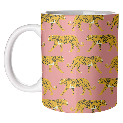 Pink Leopard Love - unique mug by Laura Lonsdale