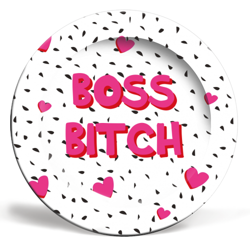 Boss Bitch - ceramic dinner plate by Laura Lonsdale