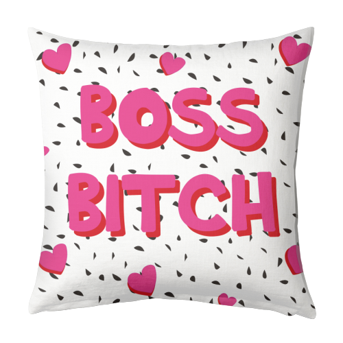 Boss Bitch - designed cushion by Laura Lonsdale