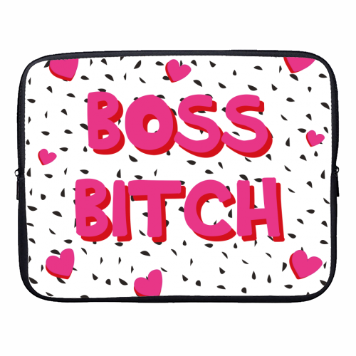 Boss Bitch - designer laptop sleeve by Laura Lonsdale