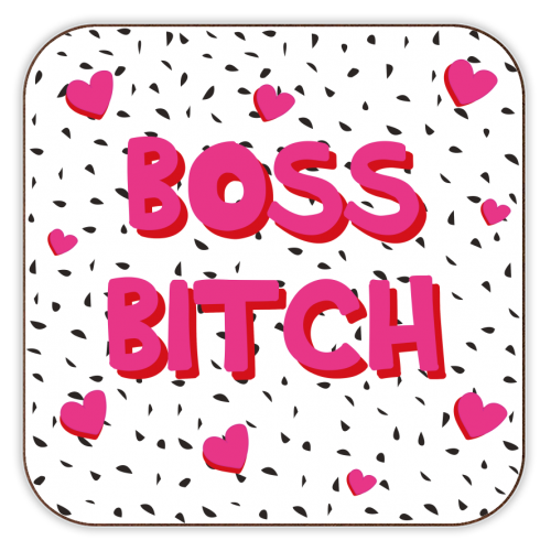 Boss Bitch - personalised beer coaster by Laura Lonsdale