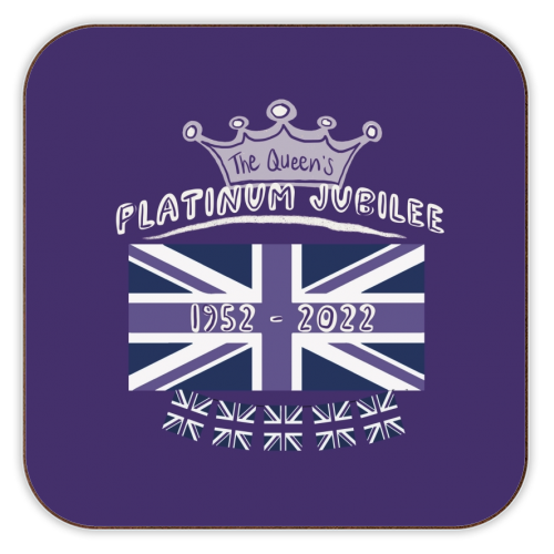 Queen's Platinum Jubilee - personalised beer coaster by Giddy Kipper