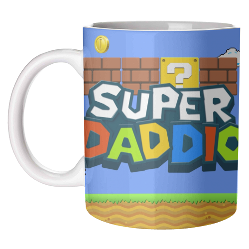 Super daddio gamer print - unique mug by The Girl Next Draw