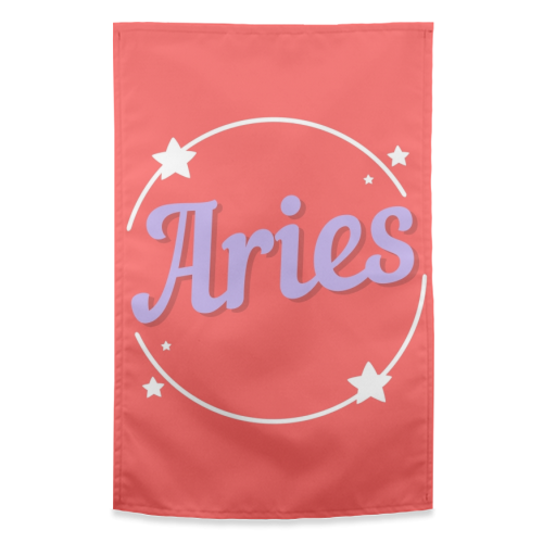 Star sign aries - funny tea towel by The Girl Next Draw