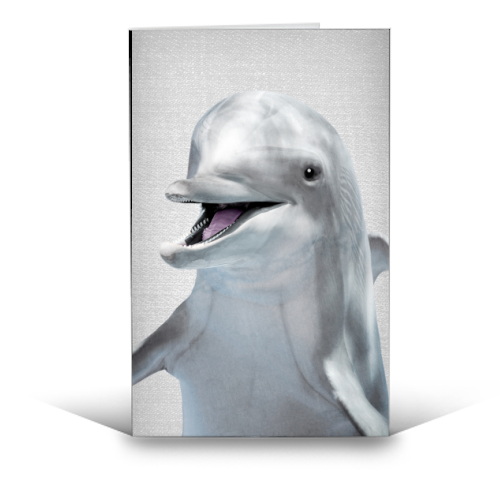 Dolphin - Colorful - funny greeting card by Gal Design