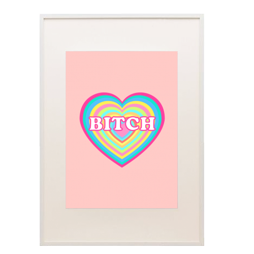Pastel Heart Bitch - framed poster print by Adam Regester