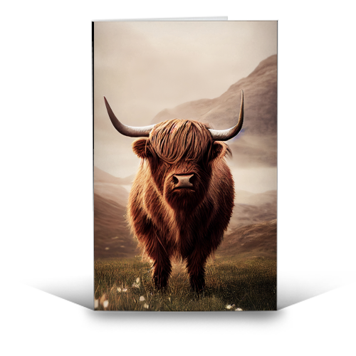 Highlands cow - funny greeting card by haris kavalla