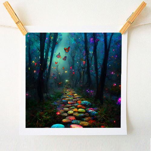 Butterfly forest - A1 - A4 art print by haris kavalla