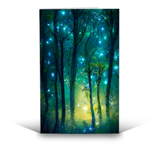 magic starry forest - funny greeting card by haris kavalla