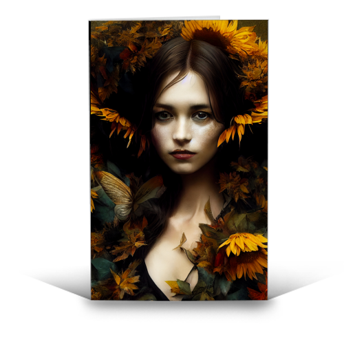 Autumn Queen - funny greeting card by haris kavalla