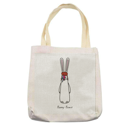 Bunny Bowie - printed tote bag by Hoppy Bunnies