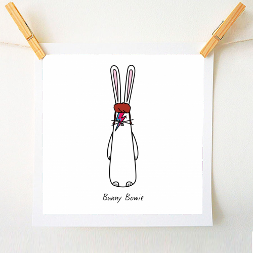 Bunny Bowie - A1 - A4 art print by Hoppy Bunnies