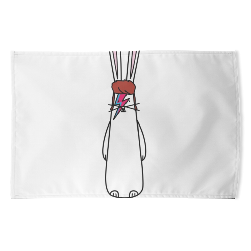 Bunny Bowie - funny tea towel by Hoppy Bunnies