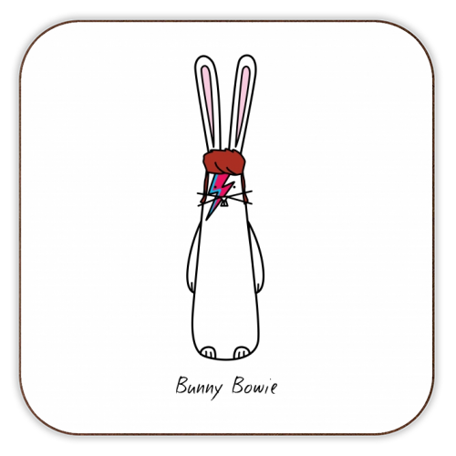 Bunny Bowie - personalised beer coaster by Hoppy Bunnies