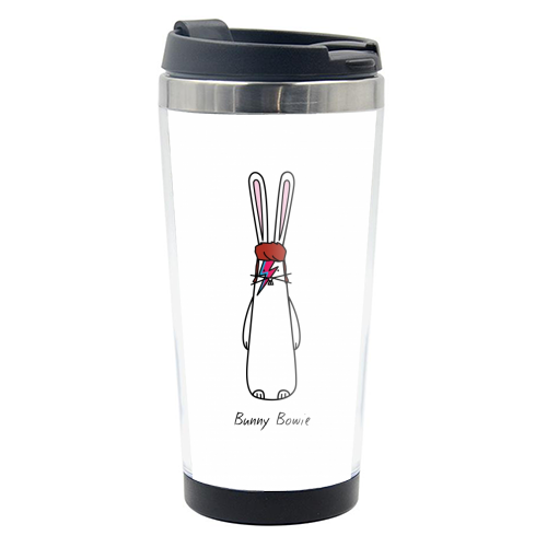 Bunny Bowie - photo water bottle by Hoppy Bunnies