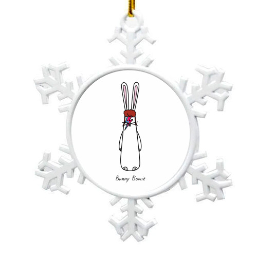 Bunny Bowie - snowflake decoration by Hoppy Bunnies