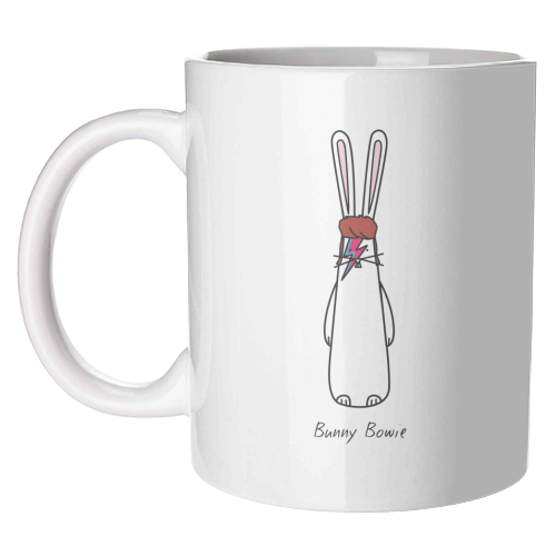 Bunny Bowie - unique mug by Hoppy Bunnies