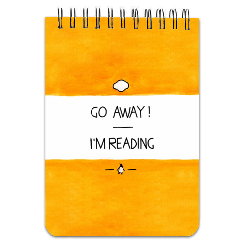 Go Away, I'm Reading - Watercolour Illustration - personalised A4, A5, A6 notebook by A Rose Cast - Karen Murray