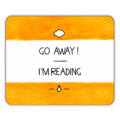 Go Away, I'm Reading - Watercolour Illustration - designer placemat by A Rose Cast - Karen Murray